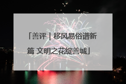 善评｜移风易俗谱新篇 文明之花绽善城
