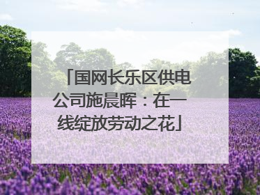 国网长乐区供电公司施晨晖：在一线绽放劳动之花