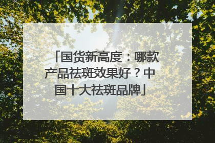 国货新高度：哪款产品祛斑效果好？中国十大祛斑品牌