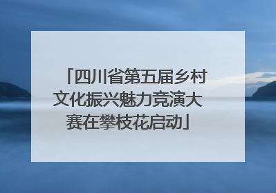 四川省第五届乡村文化振兴魅力竞演大赛在攀枝花启动