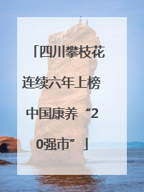 四川攀枝花连续六年上榜中国康养“20强市”