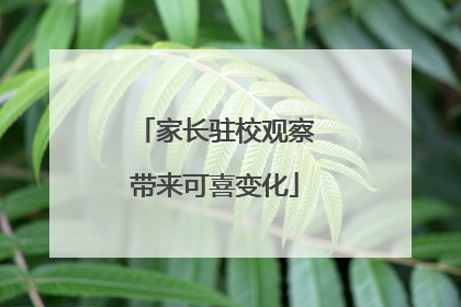 家长驻校观察带来可喜变化