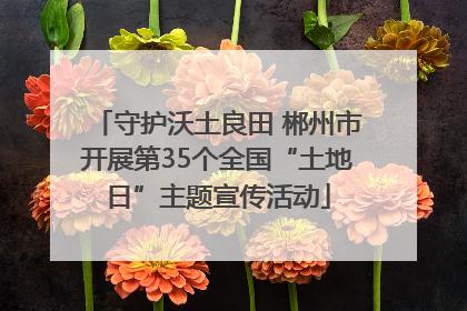 守护沃土良田 郴州市开展第35个全国“土地日”主题宣传活动