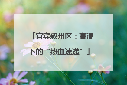 宜宾叙州区：高温下的“热血速递”