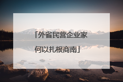 外省民营企业家何以扎根商南