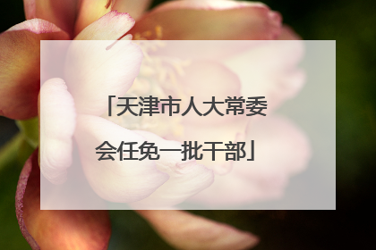 天津市人大常委会任免一批干部