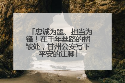 忠诚为墨、担当为锋！在千年丝路的褶皱处，甘州公安写下平安的注脚