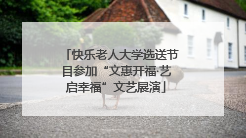 快乐老人大学选送节目参加“文惠开福·艺启幸福”文艺展演