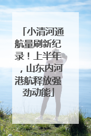 小清河通航量刷新纪录！上半年，山东内河港航释放强劲动能