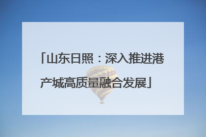山东日照：深入推进港产城高质量融合发展
