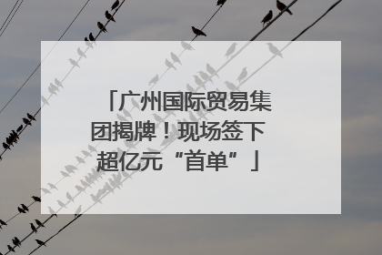 广州国际贸易集团揭牌！现场签下超亿元“首单”