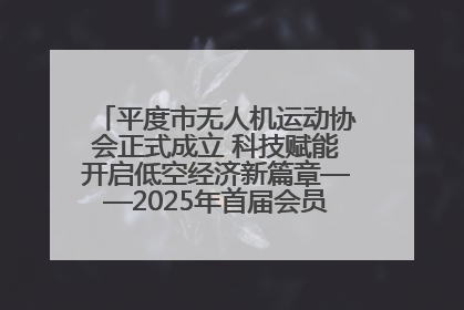 平度市无人机运动协会正式成立 科技赋能开启低空经济新篇章——2025年首届会员大会暨无人机应用发展论坛成功举办