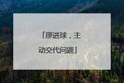 廖进球，主动交代问题