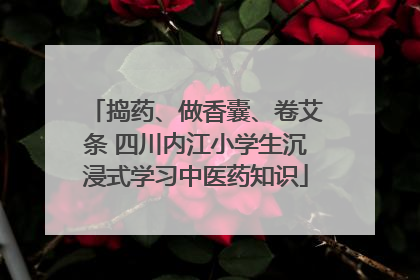 捣药、做香囊、卷艾条 四川内江小学生沉浸式学习中医药知识