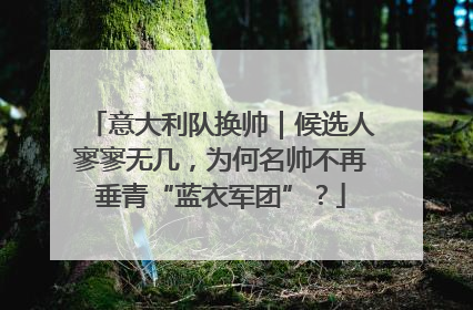 意大利队换帅｜候选人寥寥无几，为何名帅不再垂青“蓝衣军团”？