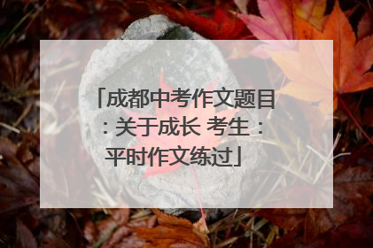 成都中考作文题目：关于成长 考生：平时作文练过