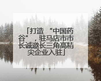 打造 “中国药谷”，驻马店市市长诚邀长三角高精尖企业入驻
