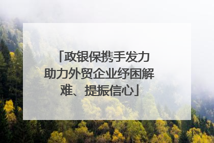 政银保携手发力 助力外贸企业纾困解难、提振信心