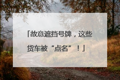故意遮挡号牌，这些货车被“点名”！