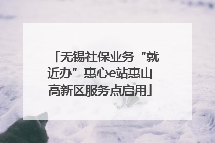 无锡社保业务“就近办”惠心e站惠山高新区服务点启用