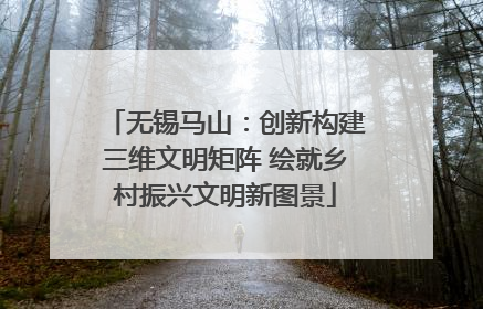无锡马山：创新构建三维文明矩阵 绘就乡村振兴文明新图景