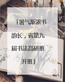 暑气渐浓书韵长，省第九届书法高研班开班
