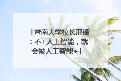 暨南大学校长邢锋：不+人工智能，就会被人工智能+