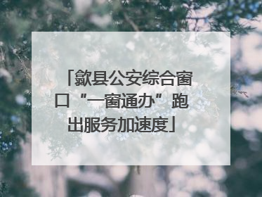 歙县公安综合窗口“一窗通办”跑出服务加速度