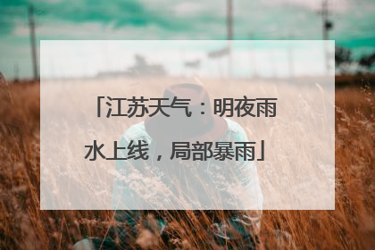 江苏天气：明夜雨水上线，局部暴雨