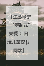 江苏阜宁“定制式”关爱 让困境儿童双节同欢