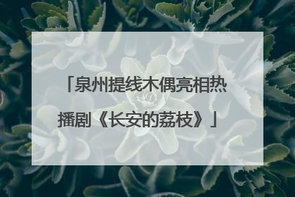 泉州提线木偶亮相热播剧《长安的荔枝》
