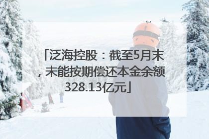 泛海控股：截至5月末，未能按期偿还本金余额328.13亿元
