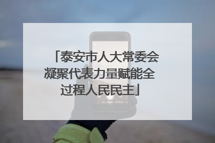 泰安市人大常委会凝聚代表力量赋能全过程人民民主
