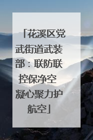 花溪区党武街道武装部：联防联控保净空 凝心聚力护航空
