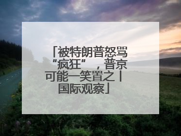 被特朗普怒骂“疯狂”，普京可能一笑置之丨国际观察