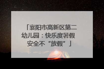 襄阳市高新区第二幼儿园：快乐度暑假 安全不“放假”