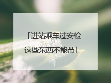 进站乘车过安检 这些东西不能带