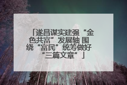 遂昌谋实建强“金色共富”发展轴 围绕“富民”统筹做好“三篇文章”