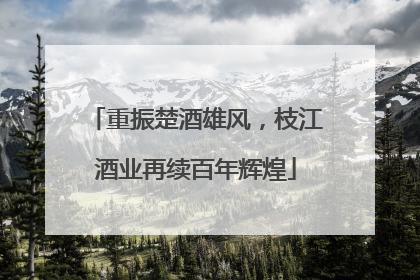 重振楚酒雄风，枝江酒业再续百年辉煌