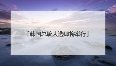 韩国总统大选即将举行