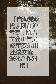 青海党政代表团在沪考察，陈吉宁龚正与吴晓军罗东川座谈交流，深化合作对接