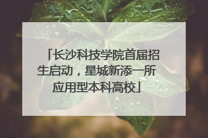 长沙科技学院首届招生启动，星城新添一所应用型本科高校