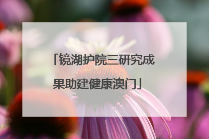 镜湖护院三研究成果助建健康澳门