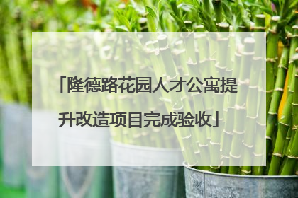 隆德路花园人才公寓提升改造项目完成验收