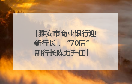 雅安市商业银行迎新行长，“70后”副行长陈力升任