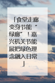 食堂走廊变身节能“绿廊”！嘉兴机关节能展把绿色理念融入日常