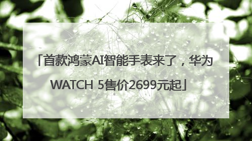 首款鸿蒙AI智能手表来了，华为WATCH 5售价2699元起