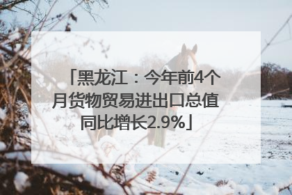 黑龙江：今年前4个月货物贸易进出口总值同比增长2.9%