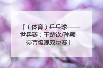 （体育）乒乓球——世乒赛：王楚钦/孙颖莎晋级混双决赛
