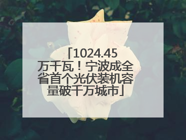 1024.45万千瓦！宁波成全省首个光伏装机容量破千万城市